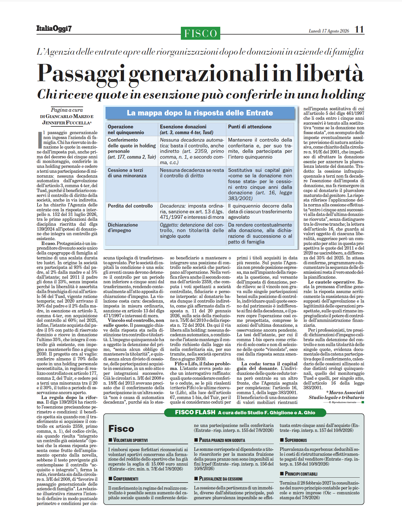 Anteprima articolo correlato: Passaggi generazionali in libertà