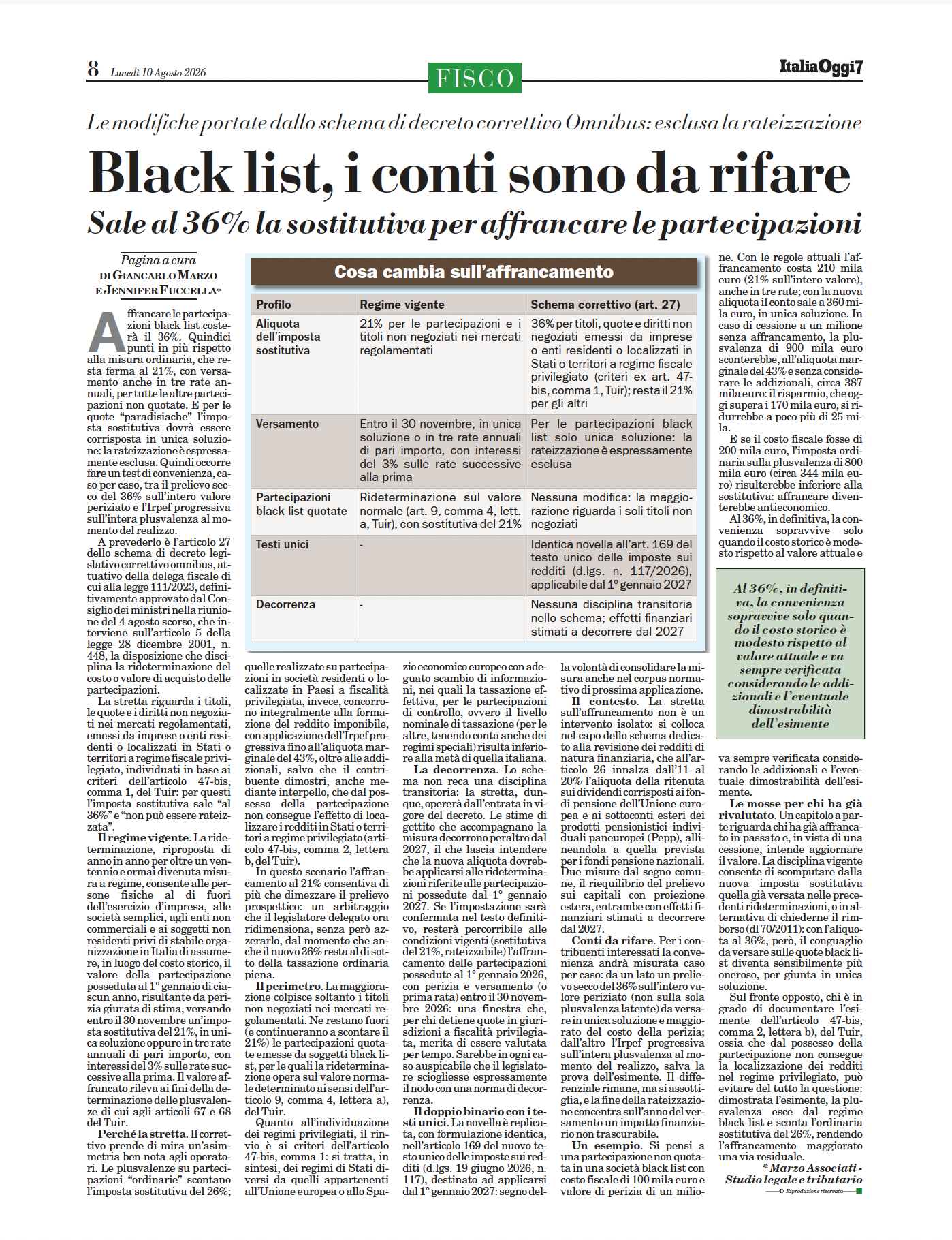 Anteprima articolo correlato: Black list, i conti sono da rifare