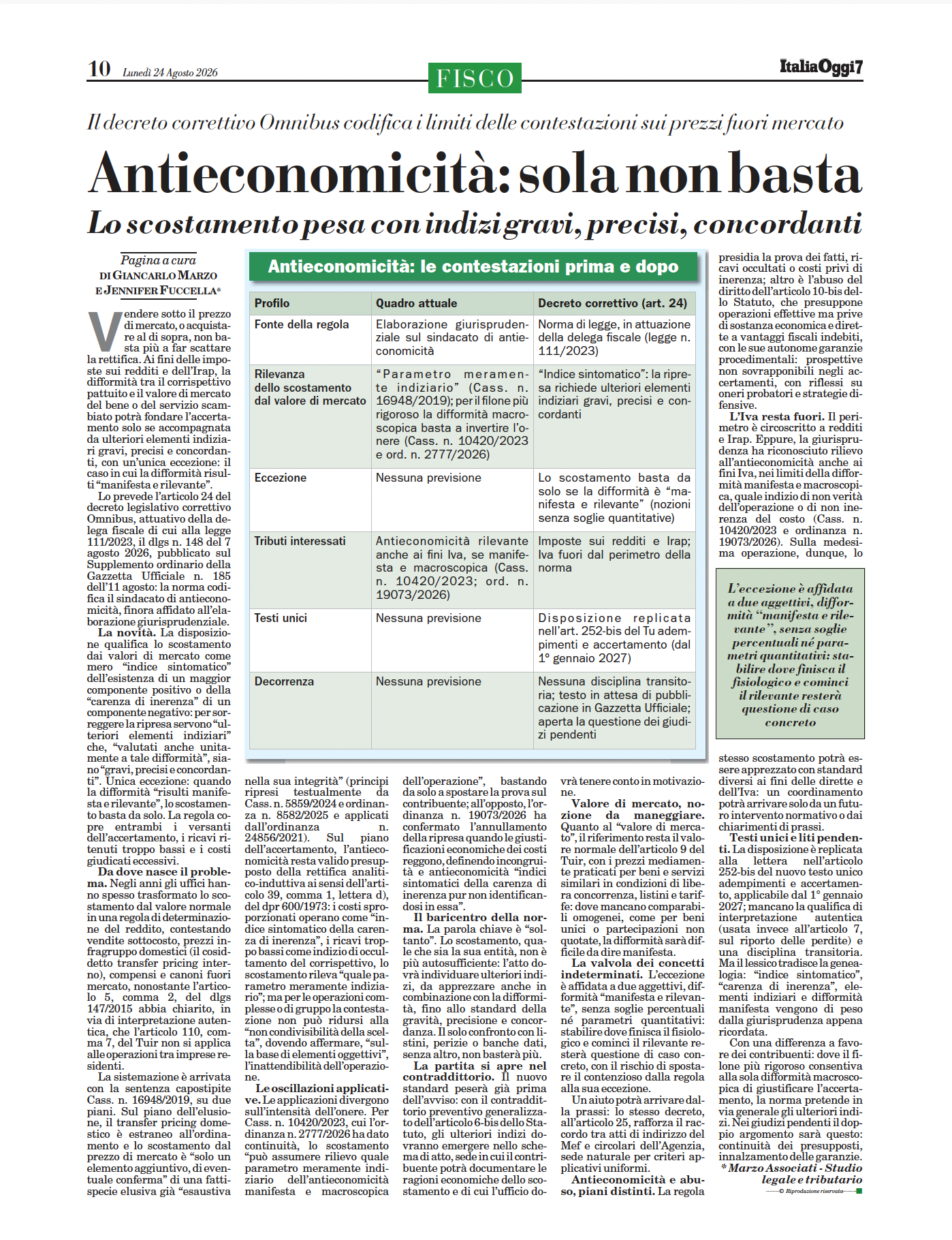 Anteprima articolo correlato: Antieconomicità: sola non basta